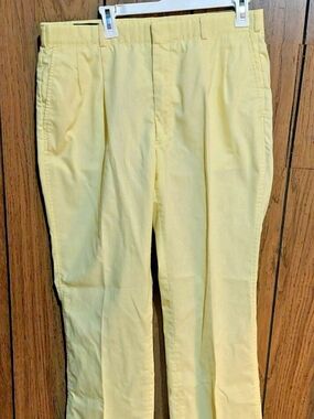 Lands' End  Yellow Men's Chinos Vintage 90s Pleats Golf 36x30